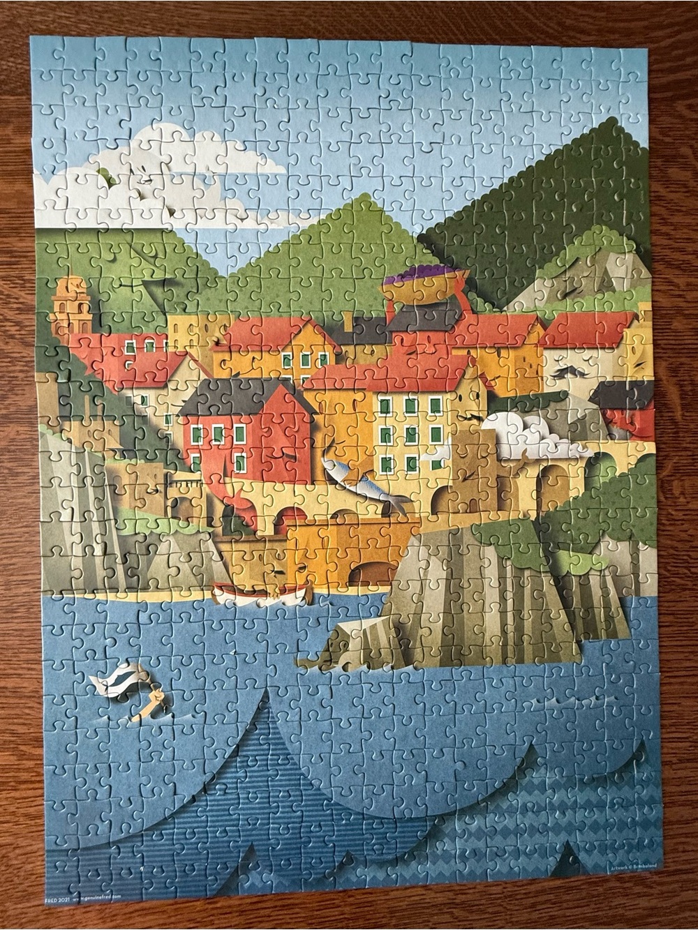 2 Puzzles, 500 Piece Galison Life Lessons & Fred Le Cinque Bomboland Complete - Picture 16 of 16